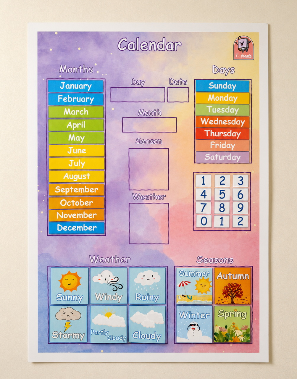 Rainbow Classroom Calendar