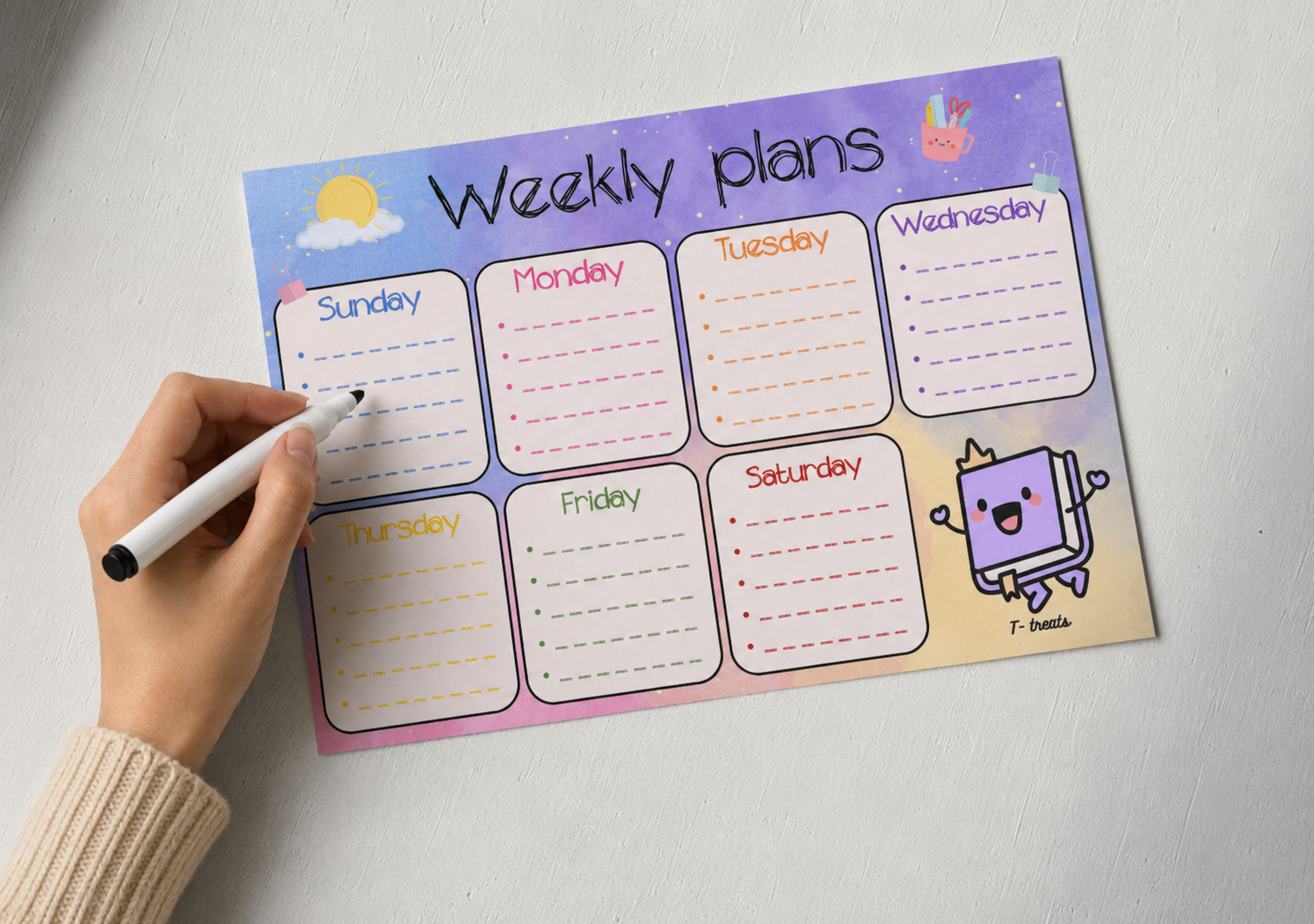 Rainbow Weekly Plans Poster