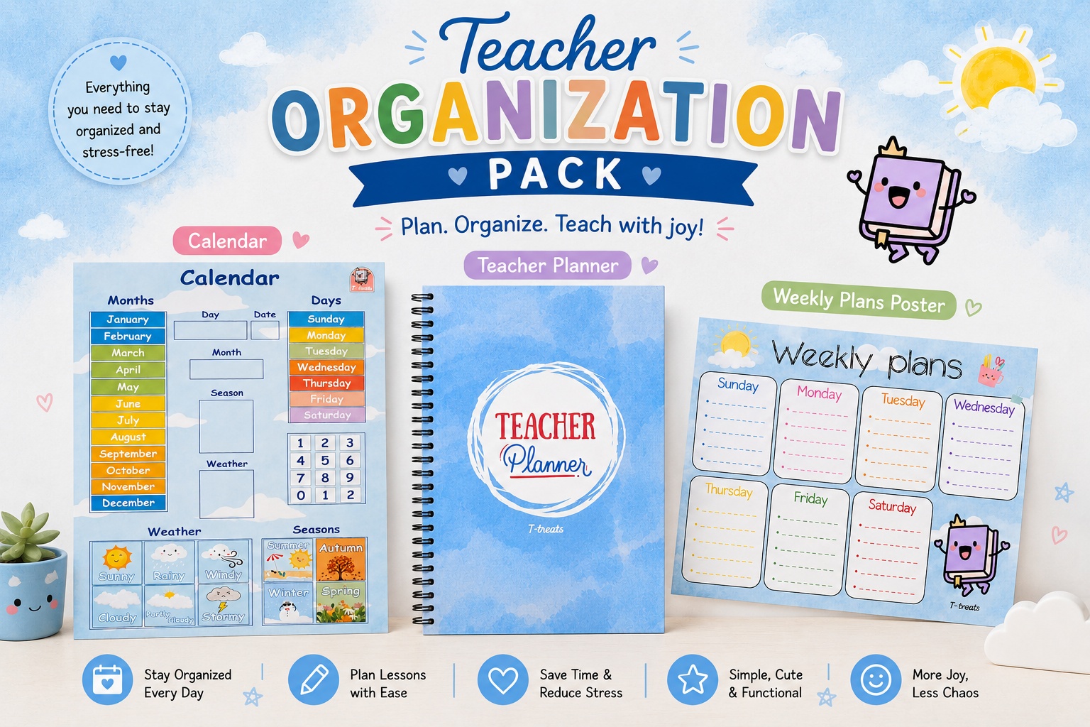 Sky Teacher Organization Pack