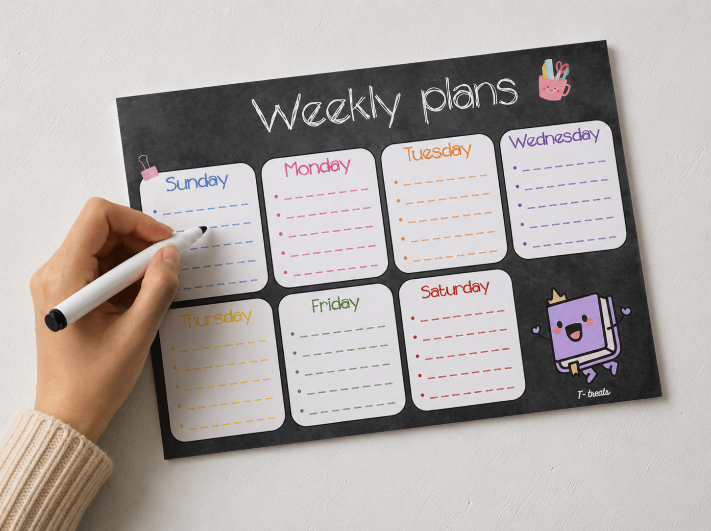 Black Weekly Plans Poster