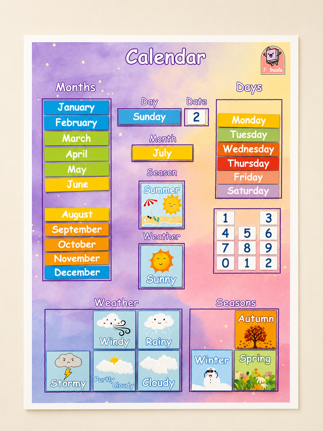 Rainbow Classroom Calendar