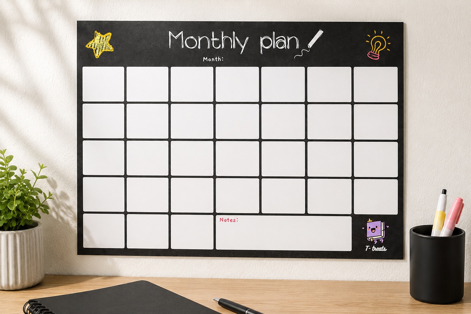 Black Monthly Plans Poster