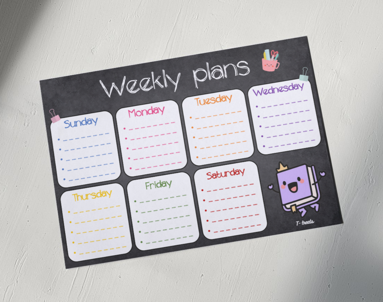 Black Weekly Plans Poster