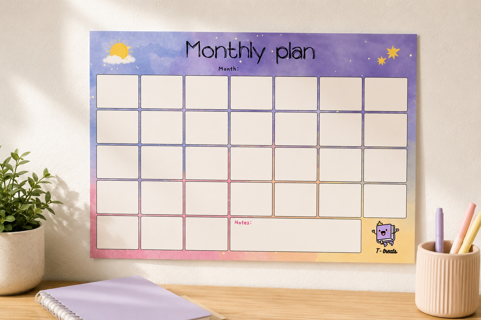 Rainbow Monthly Plans Poster